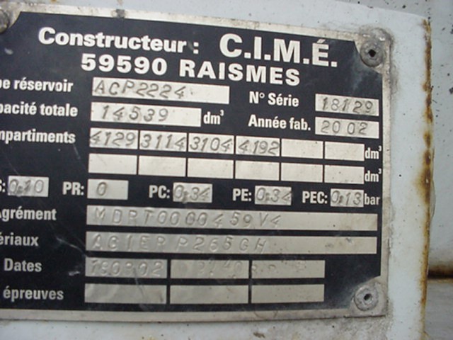 Citerne à carburant CIMME